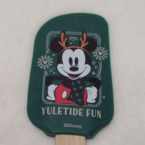 Disney Christmas Silicone Spatula Set Of 2 Mickey Mouse Wooden Handles - Picture 6 of 9